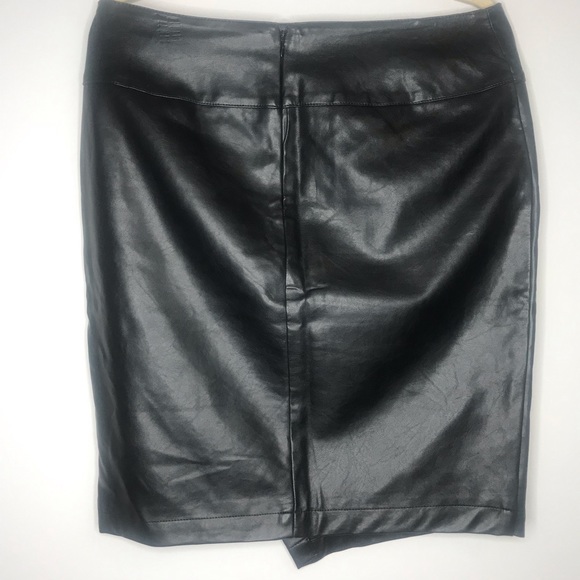 Ann Taylor Leather Faux wrap Skirt | Size 10 - Picture 4 of 4